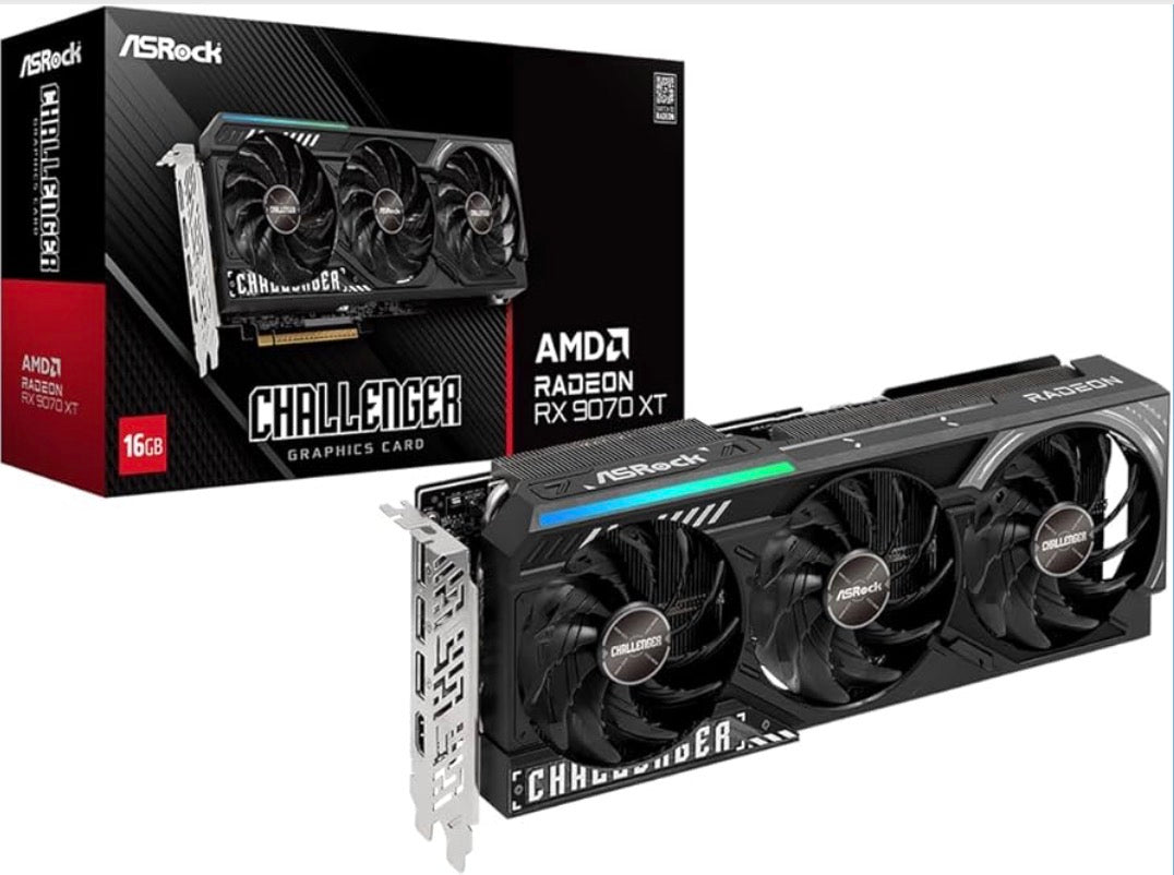 ASRock Radeon RX 9070 XT Challenger 16GB OC Graphics Card