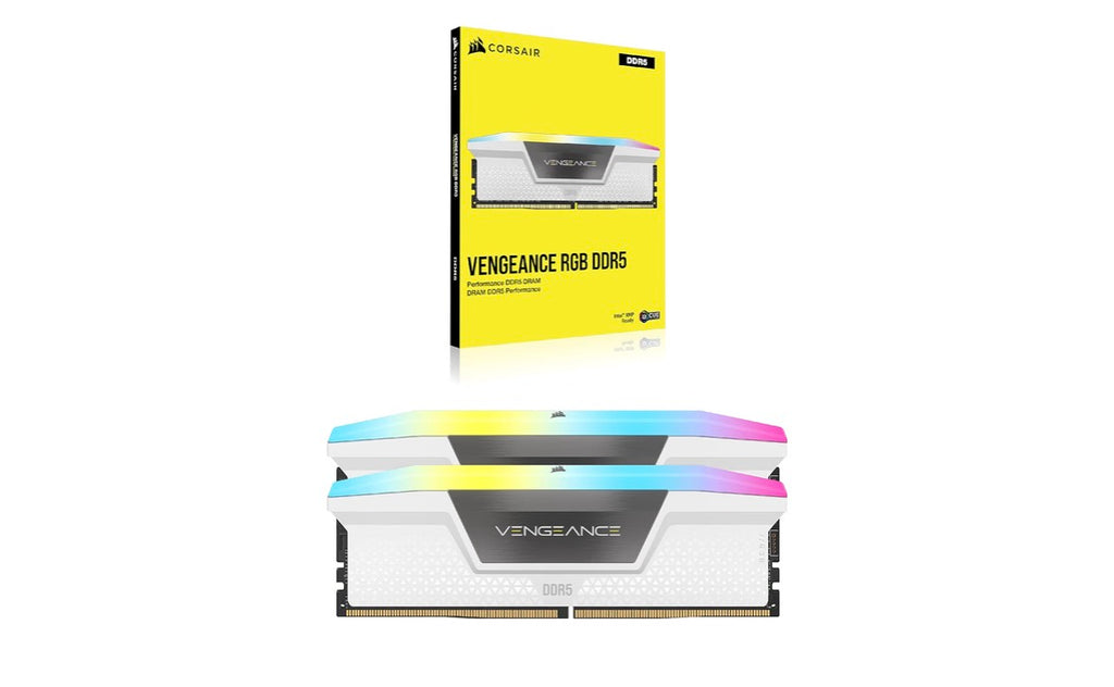 CORSAIR Vengeance RGB DDR5 RAM 32GB (2x16GB) Up to 6000MHz CL36-44-44-96 1.35V Intel XMP 3.0 Desktop Computer Memory - White