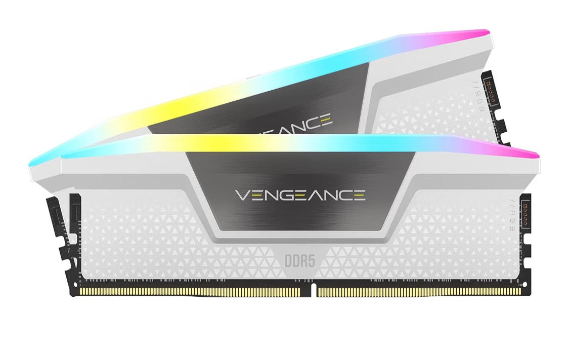 CORSAIR Vengeance RGB DDR5 RAM 32GB (2x16GB) Up to 6000MHz CL36-44-44-96 1.35V Intel XMP 3.0 Desktop Computer Memory - White