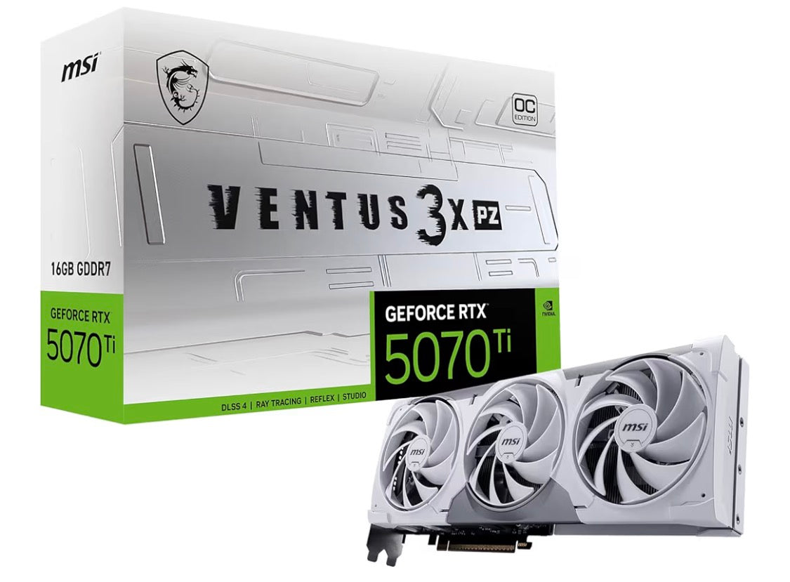 MSI Gaming RTX 5070 Ti 16G Ventus 3X OC - White