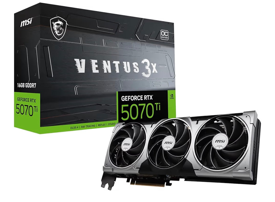 MSI Gaming RTX 5070 Ti 16G Ventus 3X OC - Black