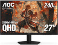 AOC 27 Inch QHD Gaming Monitor 240Hz 0.3ms, Overclock 260Hz, IPS, 2560x1440, G-Sync Compatible, HDR Ready, DisplayPort 1.4 HDMI 2.0, VESA Mount, 3-Year Zero-Bright-Dot, Q27G41ZE