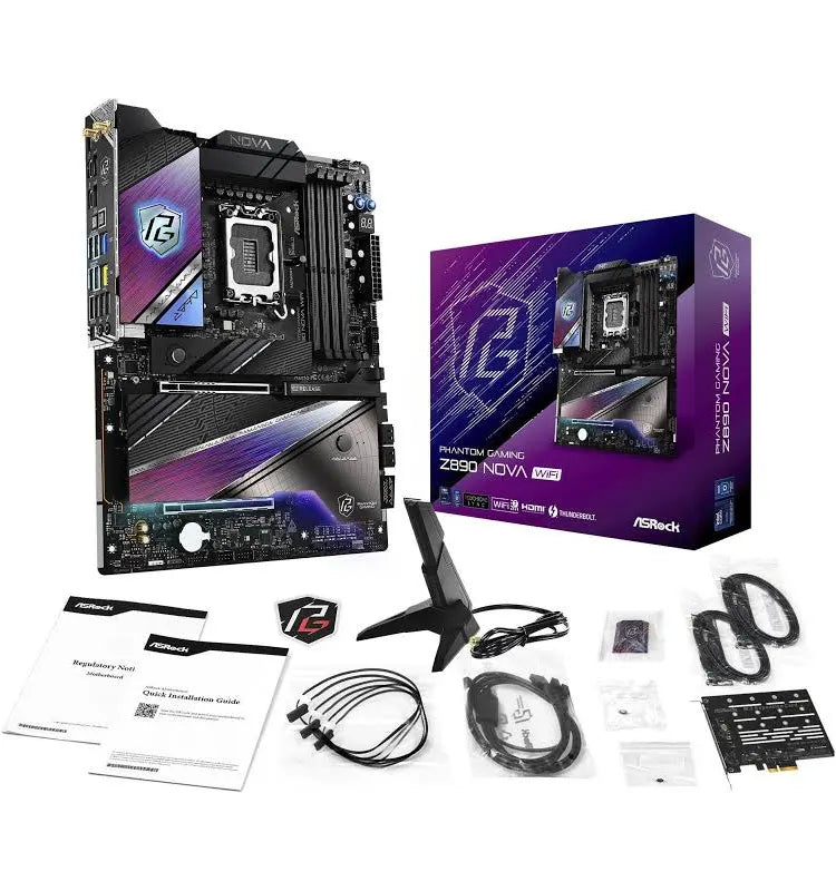 ASRock Intel Core Ultra Z890 Nova WiFi 7 Phantom Gaming ATX Motherboard Thunderbolt LGA1851 RL-ILM DDR5 9200 MHZ 256 GB