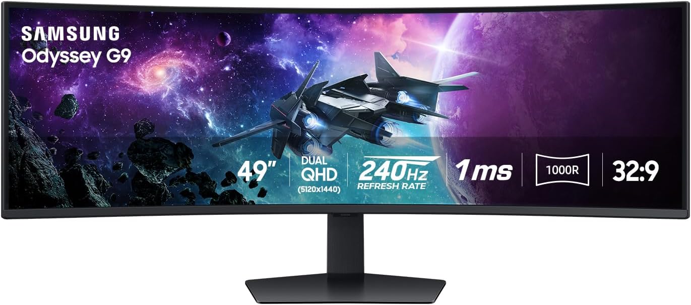 SAMSUNG 49" Odyssey G9 (LS49CG95DENXZA) Series DQHD 1000R Curved Gaming Monitor (refurbished-like new)