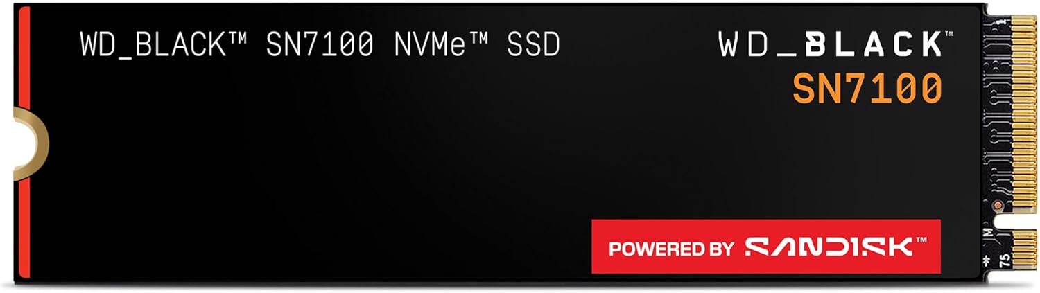 WD Black SN7100 1TB 3D TLC NAND Flash PCIe Gen 4 x4 NVMe M.2 Internal SSD